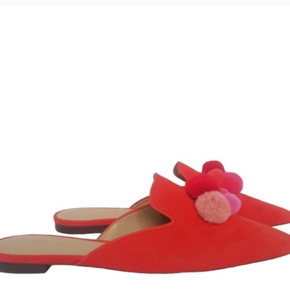 Ann Taylor Joanna Pom Pom Slide Shoes